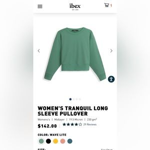 IBEX women’s small cropped Tranquil swearshirt